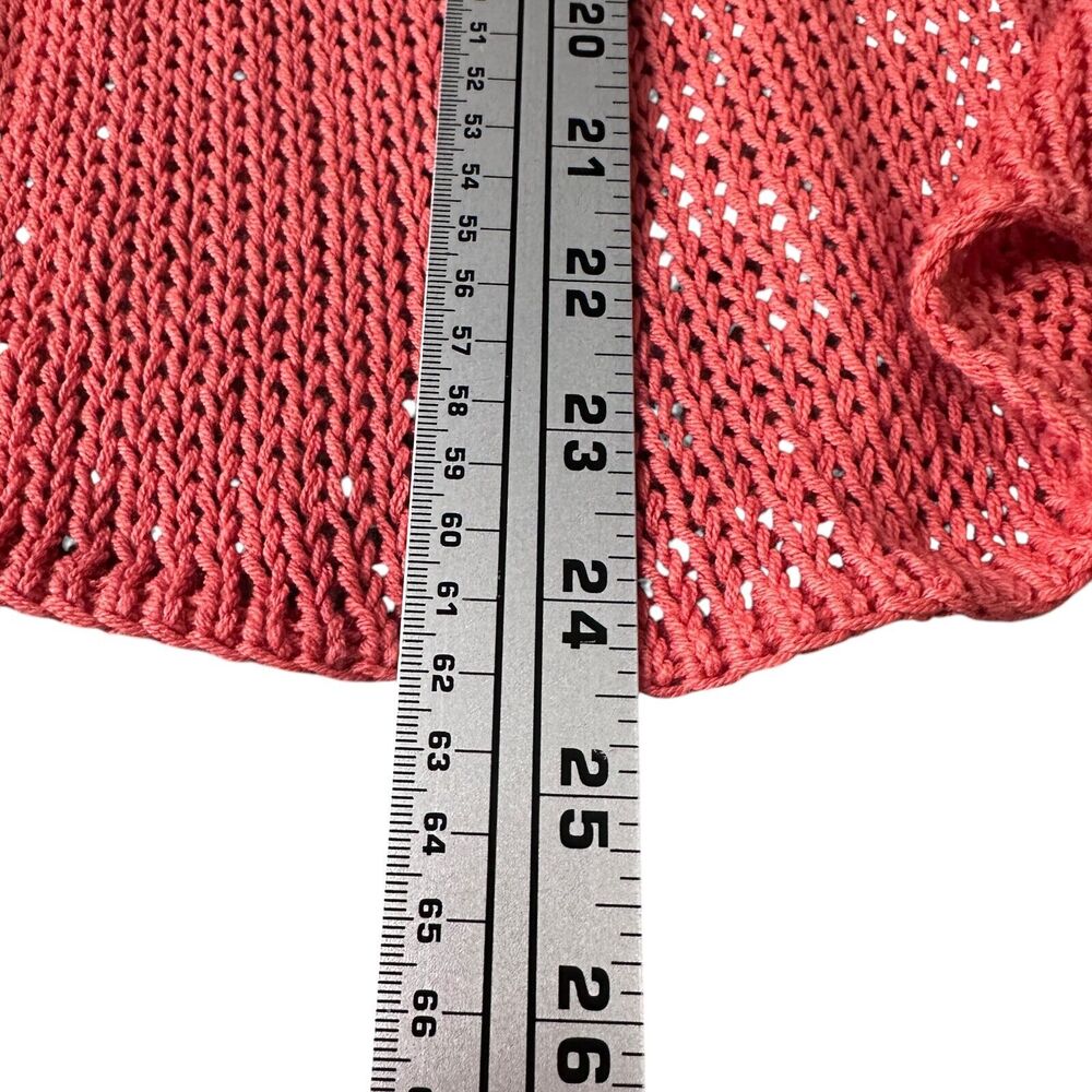 Wooden Ships Cardigan Sweater Women’s XS Open Light Cotton Knit Pinkish Orange - Picture 10 of 10